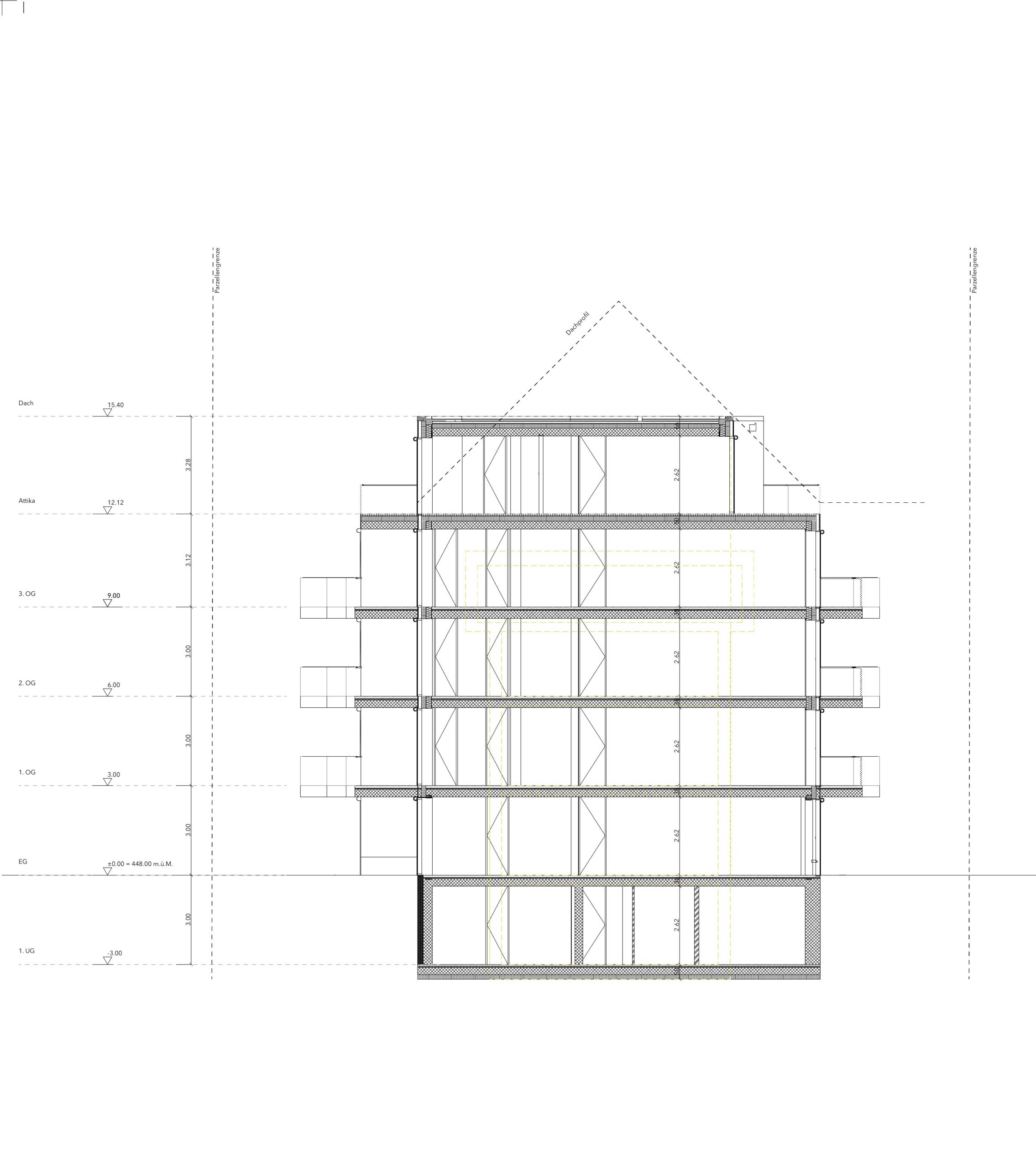 Wohnbau Leimgrübelstrasse Zürich, Fassadenplan
